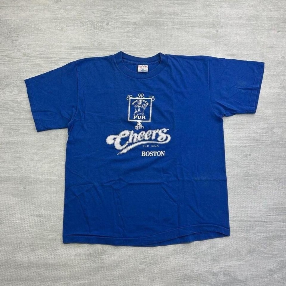 Vintage Cheers Boston Shirt Adult XL Blue TV Show Bull Finch Pub Brewery